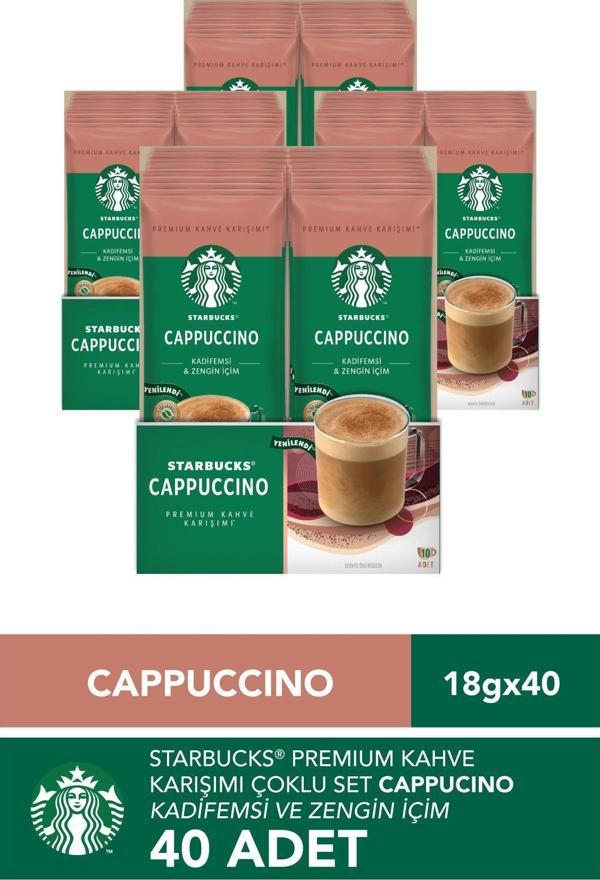 Starbucks Cappuccino Premium Kahve Karışımı 21,5 gr x 40 Adet - Image 1