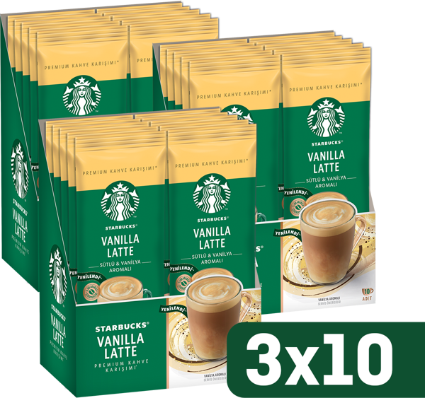 Starbucks Vanilla Latte Premium Kahve Karışımı 3 x 10'lu Paket (10x21,5g) - Image 1