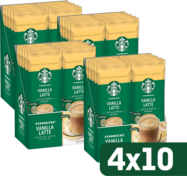 Starbucks Vanilla Latte Premium Kahve Karışımı 4 x 10'lu Paket (10x21,5g) - Image 1