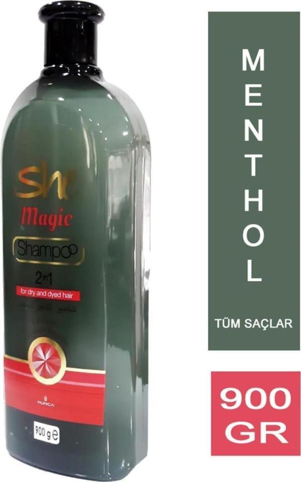 Hunca She Magic Şampuan 2ın1 Kuru ve Normal Saçlar 900 g Mentollü - Image 1