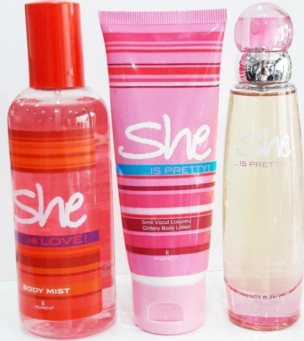 She Pretty 50 ml Edt + Vücut Spreyi 150 ml Body Mist+75 ml Losyon - Image 1