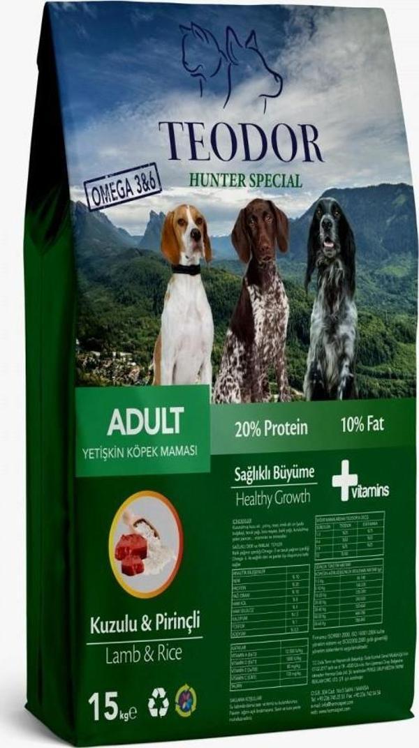 Teodor Yetişkin Köpek Maması Kuzulu ve Pirinçli 15 kg - Image 1