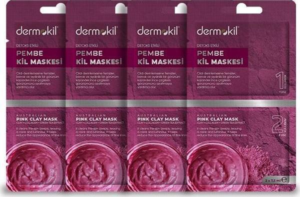 DERMOKİL DETOKS ETKİLİ PEMBE KİL MASKESİ*4'lü SET - Image 1