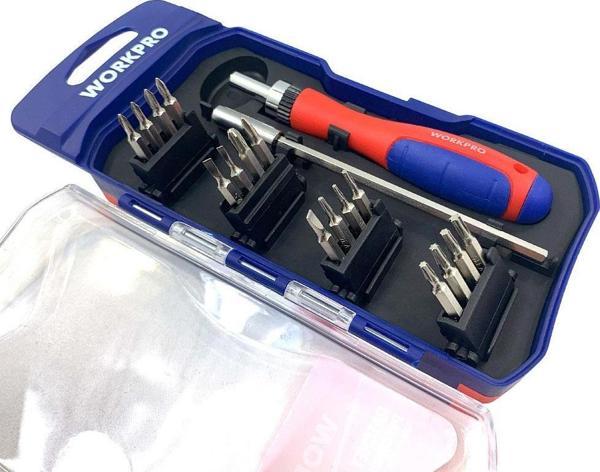 WORKPRO WP200516 18 Parça Profesyonel CR-V Cırcırlı Hassas/Elektronikçi Bits Tornavida Seti - Image 1