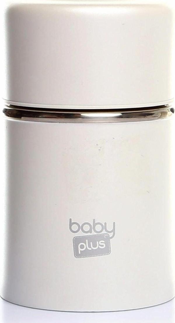 Baby&Plus Beyaz Paslanmaz Çelik Bebek Mama Saklama Termosu 260 Ml - Image 1