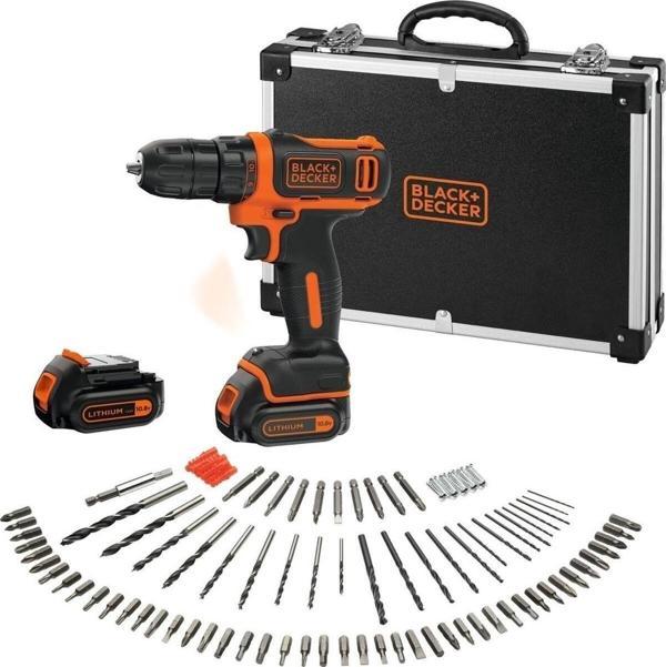 Black&Decker Bdcdd12Bafc-Qw 10.8V Li-İon Çift Akülü Vidalama Ve 100 Parça Delme Vidalama Seti - Image 1