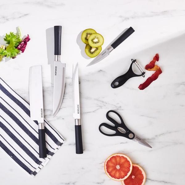 Karaca Black Force Satırlı 6 Parça Mutfak Bıçak Seti - Image 1