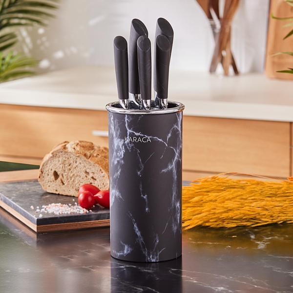 Karaca Black Marble 6 Parça Bıçak Seti - Image 1