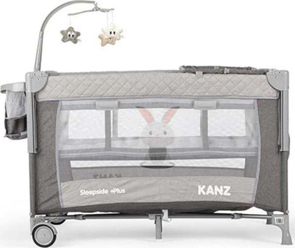 Kanz Sleepside Plus Anne Yanı Park Yatak Ve Oyun Parkı Gri - Image 1