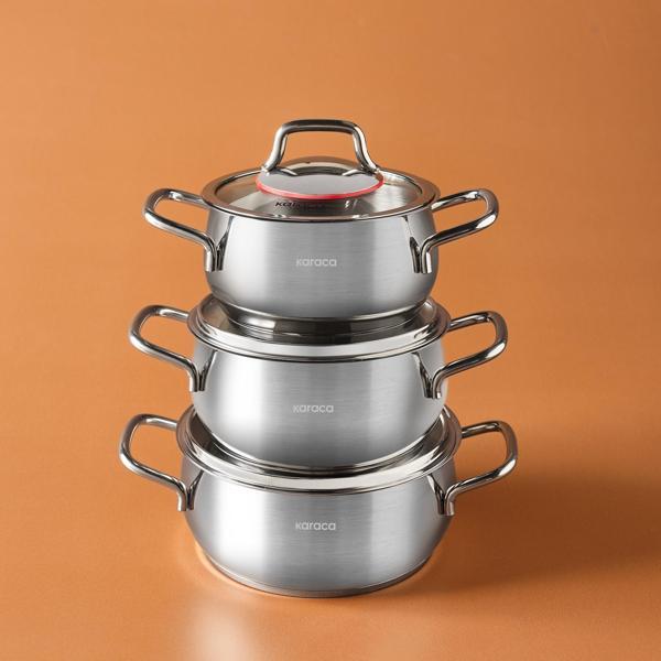 Karaca Emirgan İndüksiyon Tabanlı 6 Parça Çelik Midi Set - Image 1