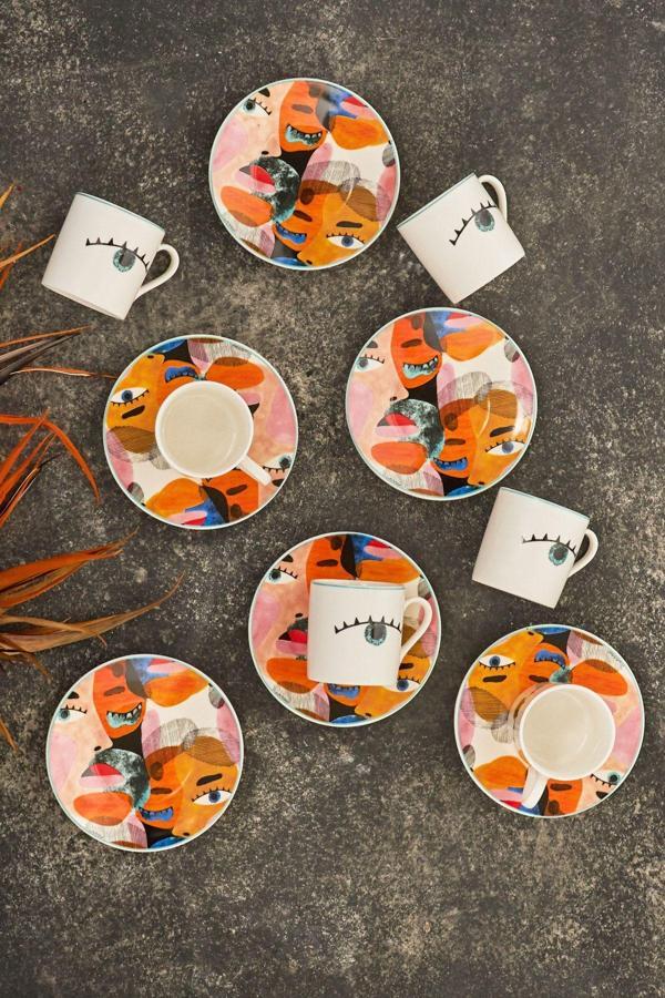 Karaca Face 6 Kişilik Kahve Fincan Takımı 80 Ml - Image 1