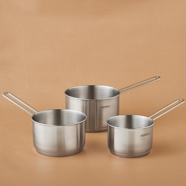 Karaca Fiorino İndüksiyon Tabanlı Çelik 3 Parça Mini Sütlük/Sosluk Set - Image 1