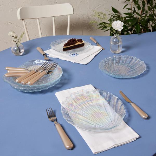 Karaca Madison 6 Parça Lüsterli Cam Pasta Seti 21 cm - Image 1