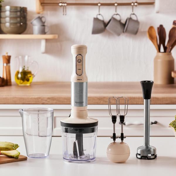 Karaca Mastermaid Prosteel Blender Seti Soft Cream-Inox 1500W - Image 1