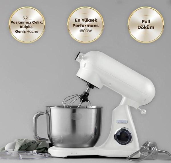 Karaca Powercast Chef Döküm Stand Mikser Cream Mutfak Şefi 1800W 6,2 Lt - Image 1
