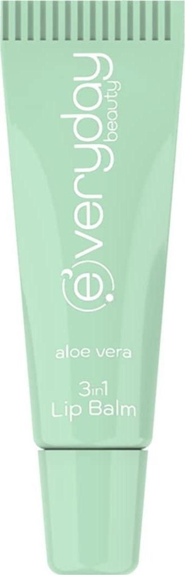 Aloe Vera 3 Etkili Dudak Bakım Lip Balmı 10ml Nemlendirici, Besleyici, Parlak Görünüm - Image 1