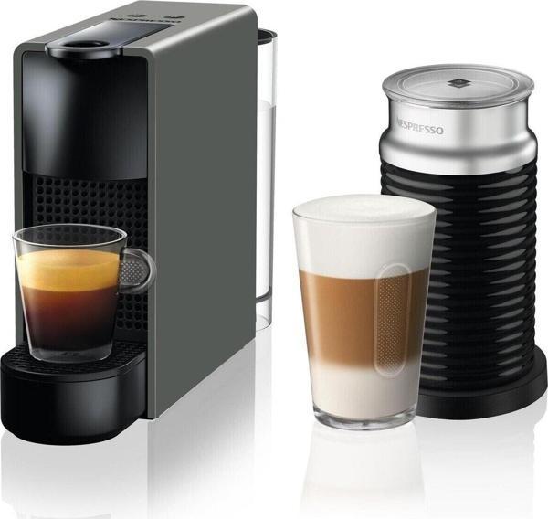 Nespresso C35 Essenza Mini Gri Kahve Makinesi Ve Süt Köpürtücü Aksesuar - Image 1