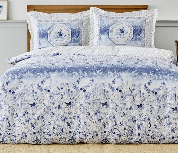 Karaca Home Amelia Mavi %100 Pamuk Tek Kişilik Pike Takımı - Image 1