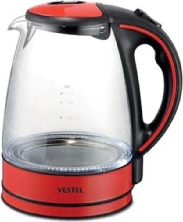 Vestel V-Brunch 2000 Kırmızı Cam Emniyetli Su Isıtıcı - Image 1