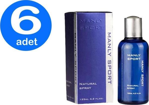 6 x Manly Sport 125 Ml Mavi Erkek Parfümü - Image 1