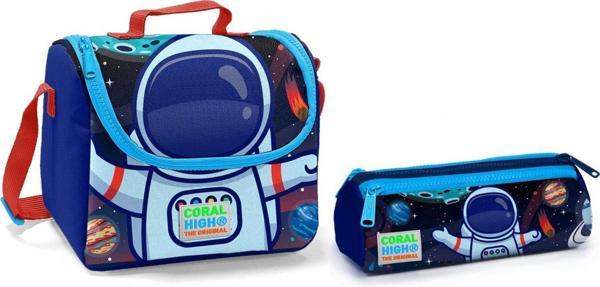 Coral High Astronot Erkek Çocuk Beslenme Çantası ve Kalemlik Seti - Thermo - Image 1