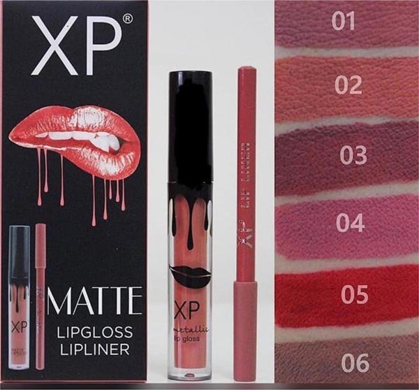 XP Matte Lip Gloss 01 Fırçalı Mat Ruj + Dudak Kalemi - Image 1