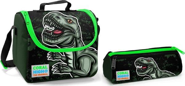 Coral High Dinazor Erkek Çocuk Beslenme Çantası ve Kalemlik Seti - Thermo - Image 1