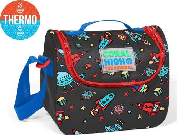 Coral High Gri Uzay Desenli Termoslu Beslenme Çantası - Erkek Çocuk - Image 1