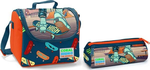 Coral High Kaykay Erkek Çocuk Beslenme Çantası ve Kalemlik Seti - Thermo - Image 1
