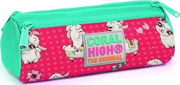 Coral High Kids Lama Desenli Üç Bölmeli Kalem Çantası - Kız - Image 1