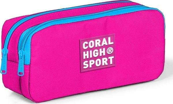 Coral High Sport İki Gözlü Neon Pembe Kalem Çantası - Image 1
