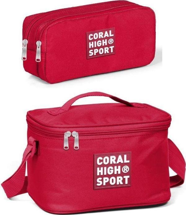 Coral High Sport Kırmızı Beslenme ve Kalem Çantası Okul Seti - Image 1
