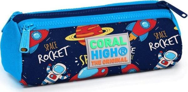 Coral High Kids Uzay Macerası Desenli Üç Bölmeli Kalem Çantası - Erkek - Image 1
