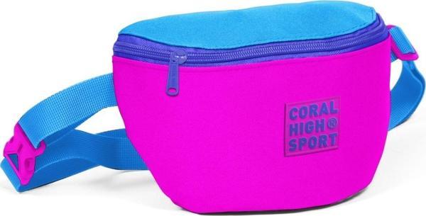 Coral High Sport Pembe-Mavi İki Bölmeli Bel Çantası - Image 1