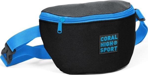 Coral High Sport Siyah-Mavi İki Bölmeli Bel Çantası - Image 1