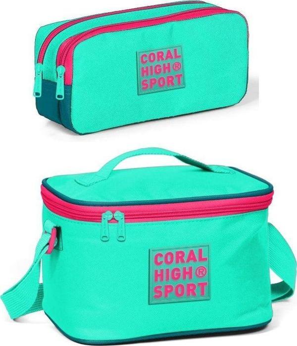 Coral High Sport Su Yeşili Beslenme ve Kalem Çantası Okul Seti - Image 1