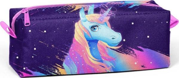 Coral High Tek Gözlü Mor Unicorn Desenli Kalem Çantası - Kız - Image 1