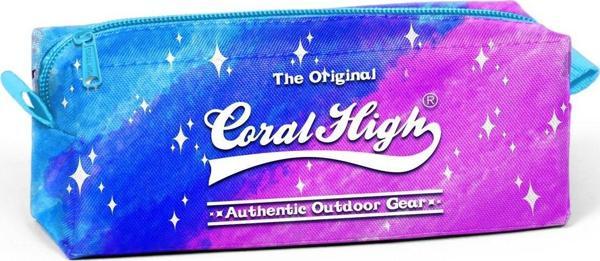 Coral High Tek Gözlü Pembe - Mor Desenli Kalem Çantası - Kız - Image 1