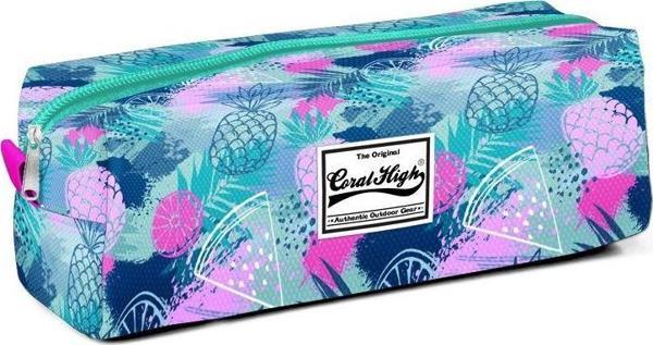 Coral High Tek Gözlü Yeşil Ananas Desenli Kalem Çantası - 22221 - Image 1