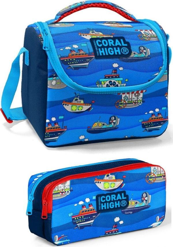 Coral High Mavi Deniazaltı Gemi Erkek Çocuk Beslenme Çantası Seti - Image 1