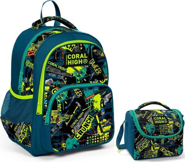 Coral High Yeşil El Aletleri Erkek Çocuk İlkokul Çantası ve Beslenme Çantası Seti - Image 1