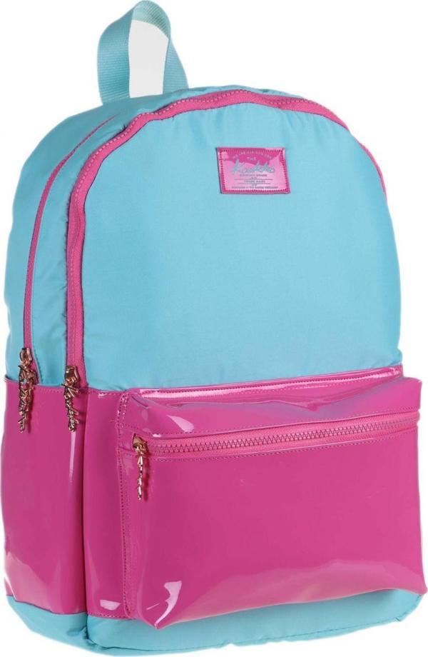 Kaukko Leather Turkuaz-Pembe Okul ve Günlük Sırt Çantası - Rugan - Image 1