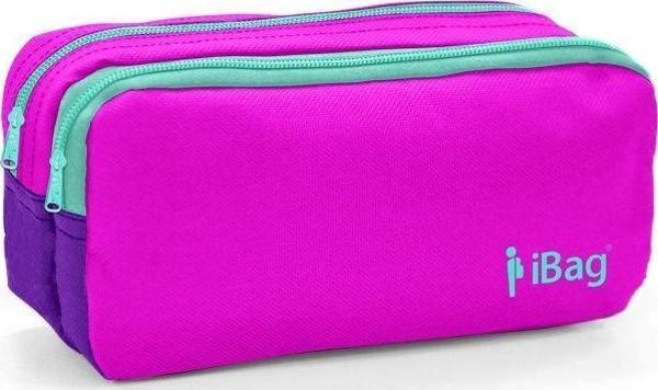 iBag İki Bölmeli Pembe-Yeşil Kız Kalem Çantası - 12009 - Image 1