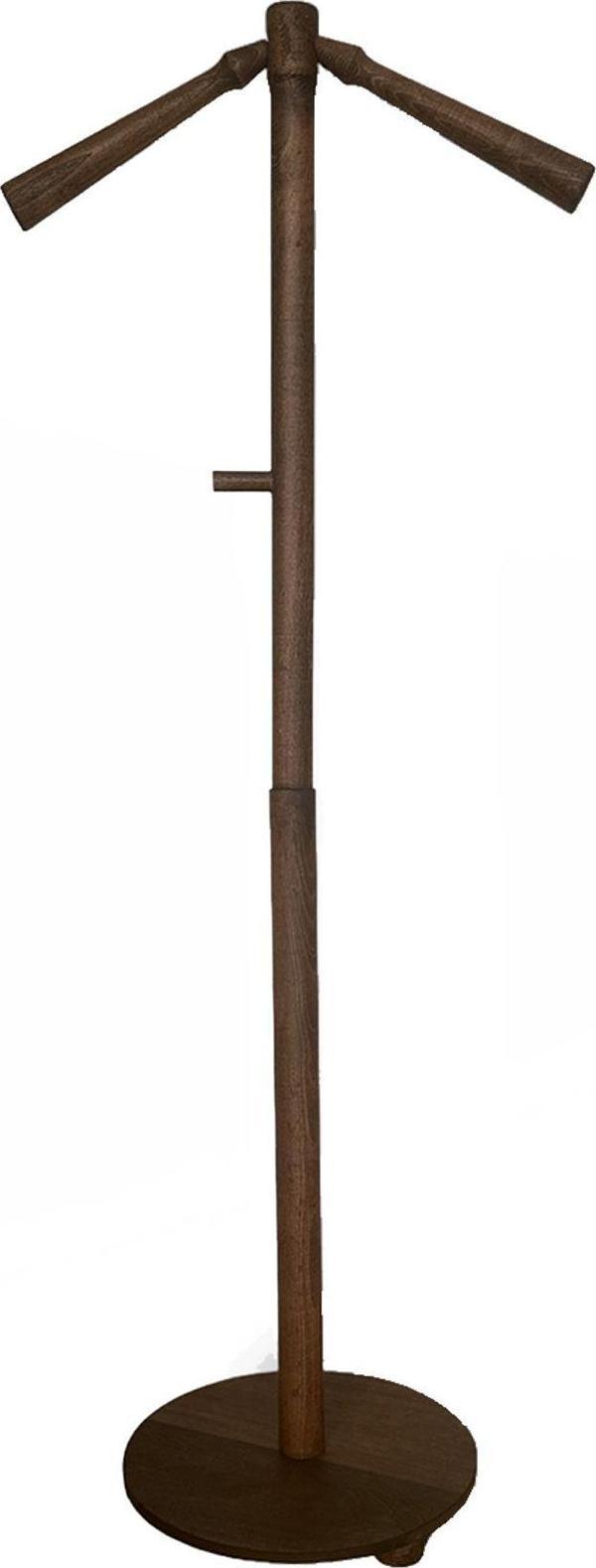 Tepeli Ceviz Dilsiz Uşak Ahşap Demonte Butik Ofis Tipi Hol Palto Ceket Cübbe Elbise Askılığı 130 Cm - Image 1