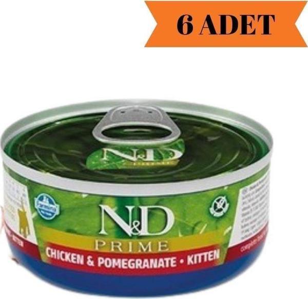 N&D Prime Tahısız Tavuk & Nar Yavru Kedi Yaş Maması 70 Gr x 6 Adet - Image 1