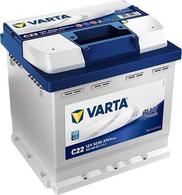 Varta Akü 12V 52 Amper Blue Dynamic 470A C22 - Image 1