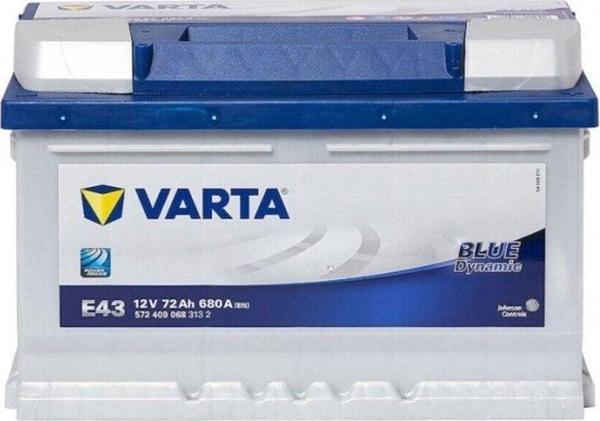 Varta Akü 12V 72 Ah Amper E43 (Ford-Opel Alçak Tip) Uyumlu - Image 1
