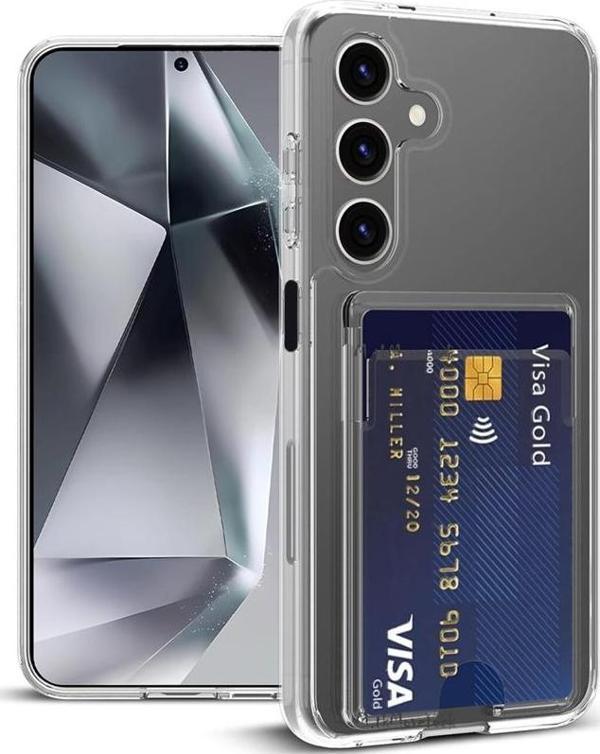 Samsung Galaxy A25 Kılıf Cardy Şeffaf Kartlık Cepli Kapak - Image 1