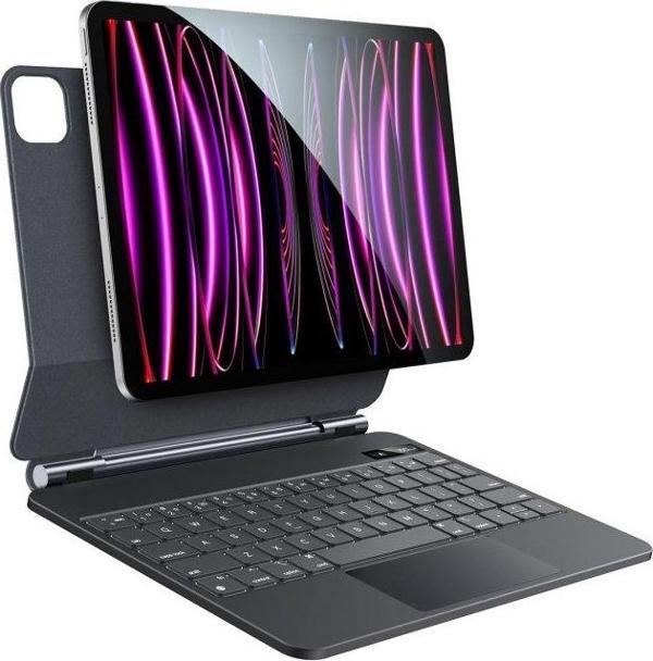 Apple ipad Pro 11 2024 M4 Kılıf Manyetik Yapışmalı Mousepadli Kapaklı Klavyeli Kılıf - Image 1