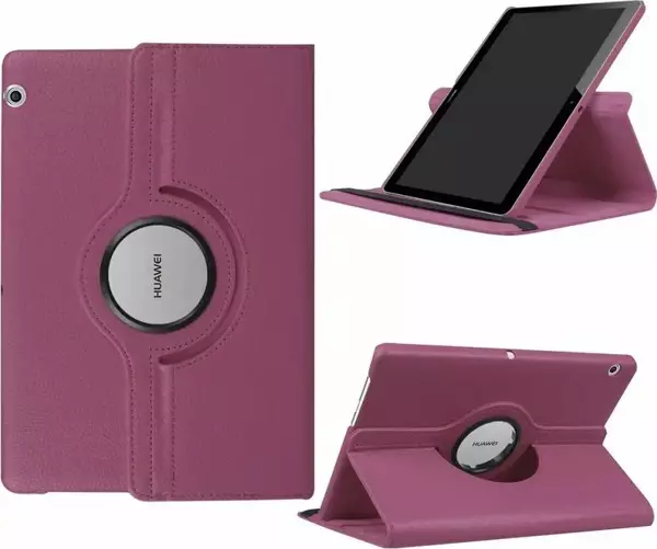 Huawei MediaPad T5 10 inç Kılıf 360 Derece Dönerli Yatay ve Dikey Standlı Deri Kılıf + 9H Nano Ekran Koruyucu - Image 1